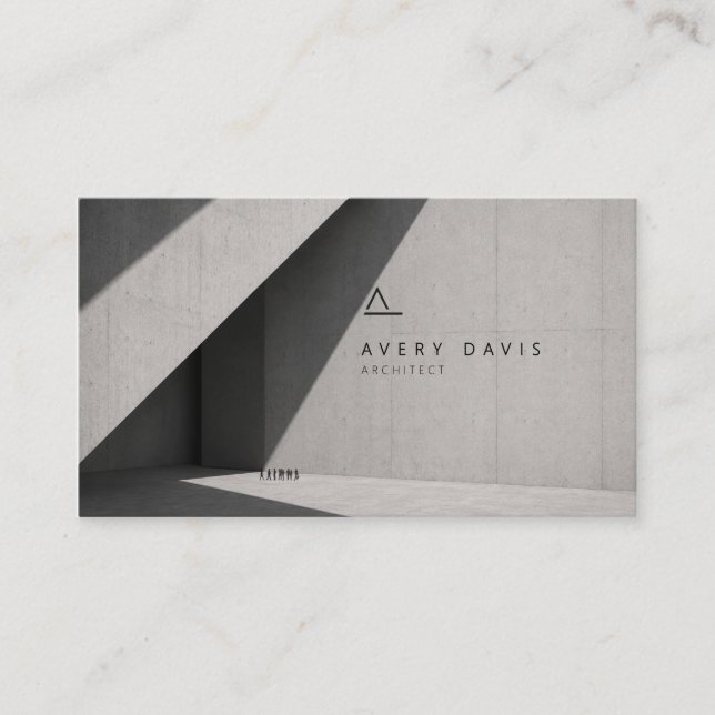 Modern Brutalist Concrete Architect Business Card (Front)