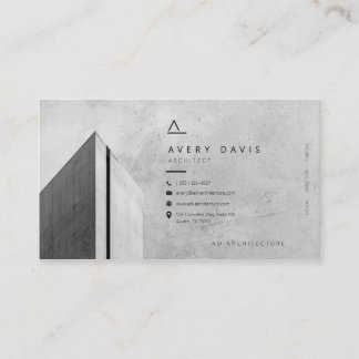 Modern Brutalist Concrete Architect Business Card
