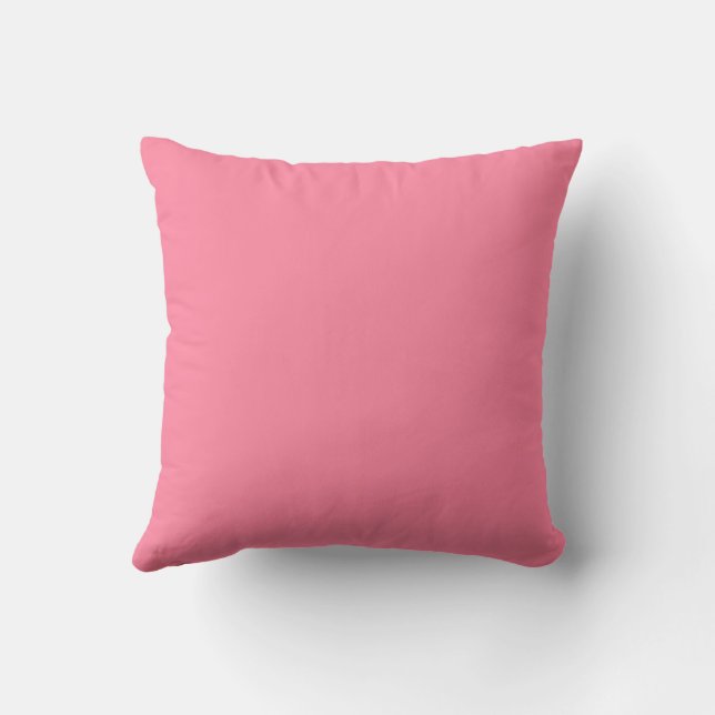 Modern bubble pink Plain Solid Colour Throw Pillow (Back)