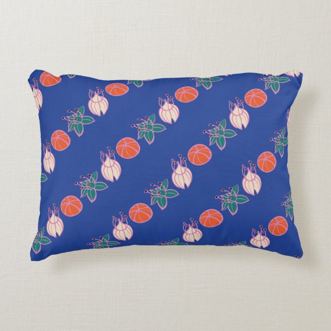 Modern Bud & Flower Bold Pattern Accent Pillow (Front)