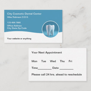 Modern Budget Dentist Appointment Business Cards 