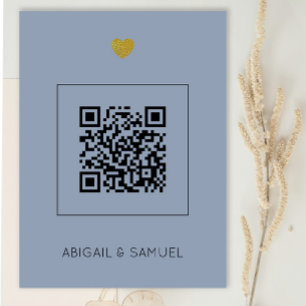 Modern  Budget Wedding Invitation with QR Code  