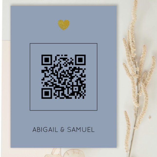 Modern  Budget Wedding Invitation with QR Code   (Creator Uploaded)