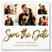 Modern Budget Wedding Save The Date Photo Collage