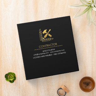 Modern Building Construction Golden & Black Binder