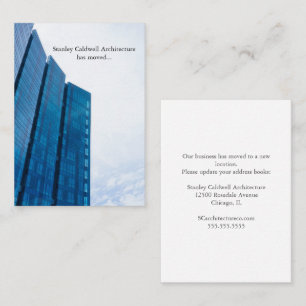 Modern Building Vertical Custom Business Moving Card