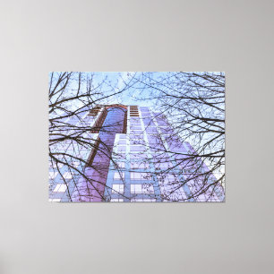 Modern Building with Bared Trees Canvas Print