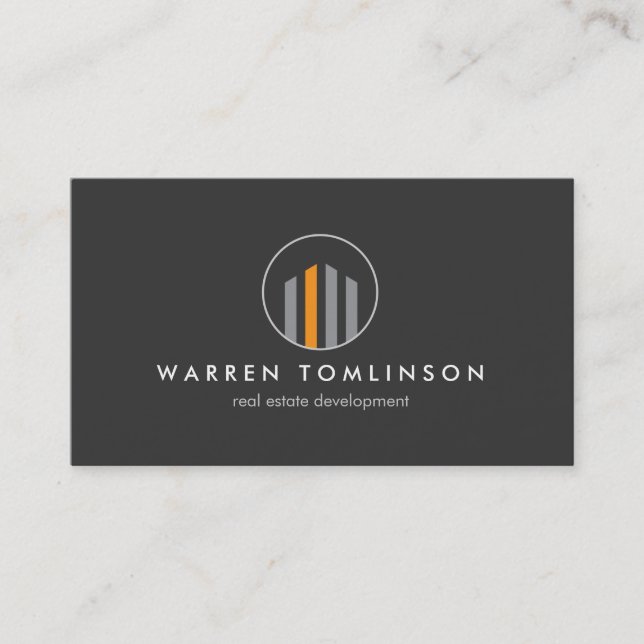 Modern Buildings Logo 3 for Real Estate, Realtors Business Card (Front)