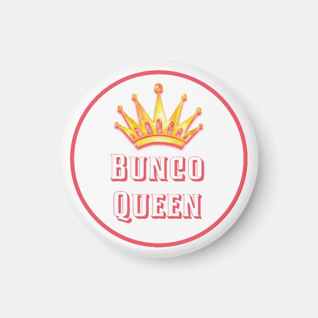 Modern Bunco Queen Crown Watercolor Magnet (Front)