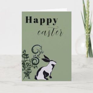 Modern Bunny Happy Easter Personalized Card