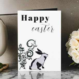 Modern Bunny Happy Easter Personalized Card