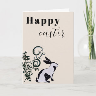 Modern Bunny Happy Easter Personalized Card