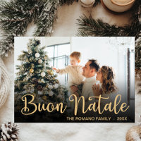 Modern Buon Natale Photo Holiday Card