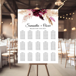 Modern Burgundy Blush Pink  Floral  Poster