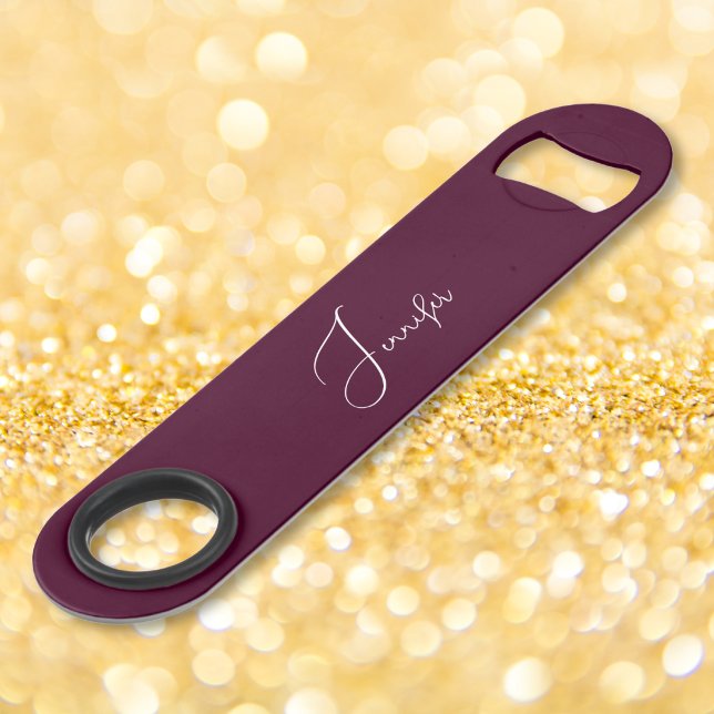 Modern Burgundy Elegant Stylish Trendy Monogrammed Bar Key (Modern Burgundy Elegant Stylish Trendy Monogrammed Bar Key)