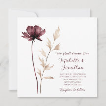Modern Burgundy Floral Christian Bible Wedding