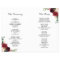 Modern Burgundy Floral Folded Wedding Program