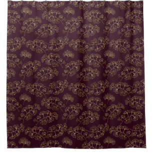 Modern Burgundy Ginkgo Pattern