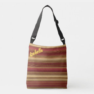 Modern Burgundy Gold Luxury Linen Collection Crossbody Bag