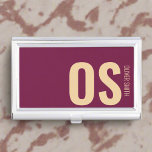 Modern Burgundy Monogram Professional Feminine Business Card Holder<br><div class="desc">This business card case is made of genuine leather and features a classic burgundy colour. The monogrammed design adds a luxurious touch and the case is designed to hold up to 10 business cards. The case also includes a metal clasp to ensure secure closure.</div>