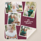 Modern burgundy multi photo family home decor