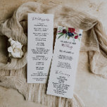 Modern Burgundy Navy Blush Floral Wedding Program<br><div class="desc">This modern burgundy navy blush floral wedding program is perfect for an elegant wedding. The design features red,  burgundy,  navy,  purple,  blue and blush beautifully hand-painted flowers and green leaves.</div>