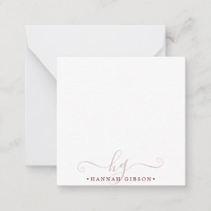 Modern Burgundy Script Initials Monogram Minimal Card