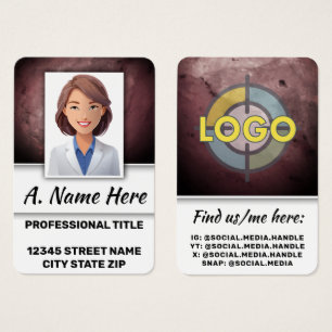 Modern Burgundy Stone Card for Dental Professional