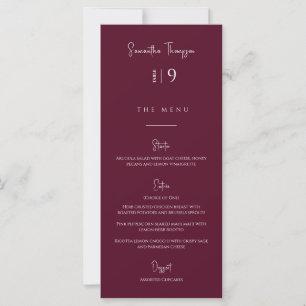 Modern Burgundy Thank You Escort Placecard Menu