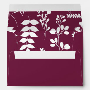 Modern Burgundy Wedding Floral Envelope