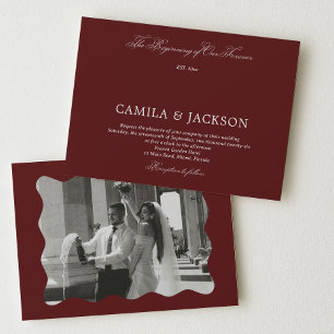 Modern Burgundy Wedding Invitation
