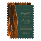 Modern Burnt Orange Dark Green Agate Wedding