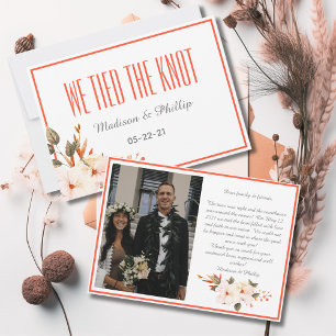 Modern Burnt Orange Floral We Tied The Knot