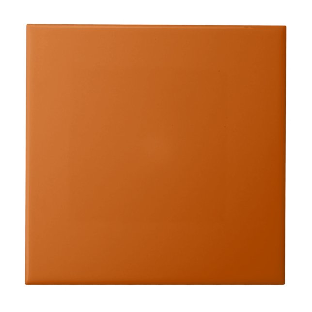 Modern Burnt Orange Plain Solid Colour Tile (Front)