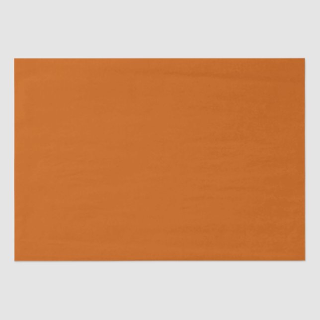 Modern Burnt Orange Plain Solid Colour Tissue Paper (Front)