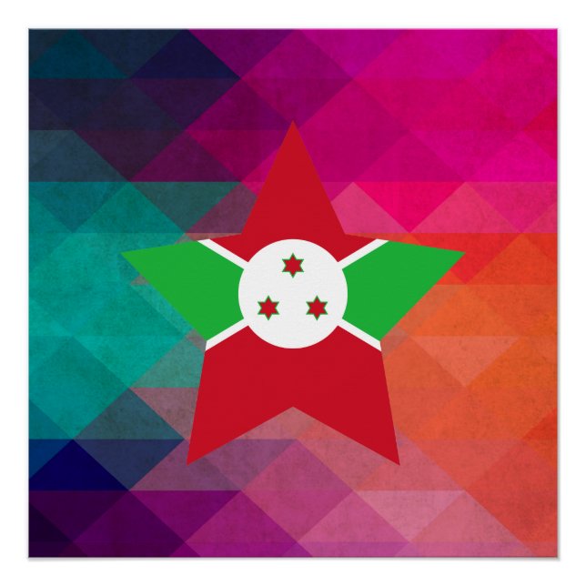 Modern Burundi Flag Poster (Front)