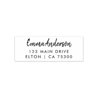Modern Business Address with Professional Logo Self-inking Stamp
