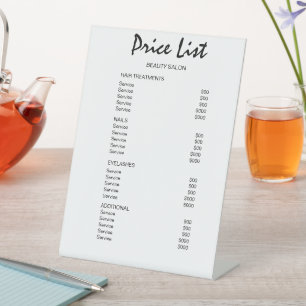 Modern Business Beauty Salon Price List Pedestal Sign