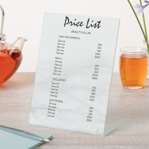 Modern Business Beauty Salon Price List Pedestal Sign