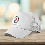 Modern Business Brand Logo New Employees Swag Trucker Hat<br><div class="desc">Add your brand logo and custom text to this trucker hat that's perfect for creating brand awareness or as an advertising medium. Available in other colours and sizes. No minimum order quantity and no setup fee.</div>