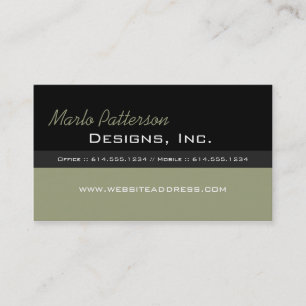 Modern Business Card :: Black & Dried Herb
