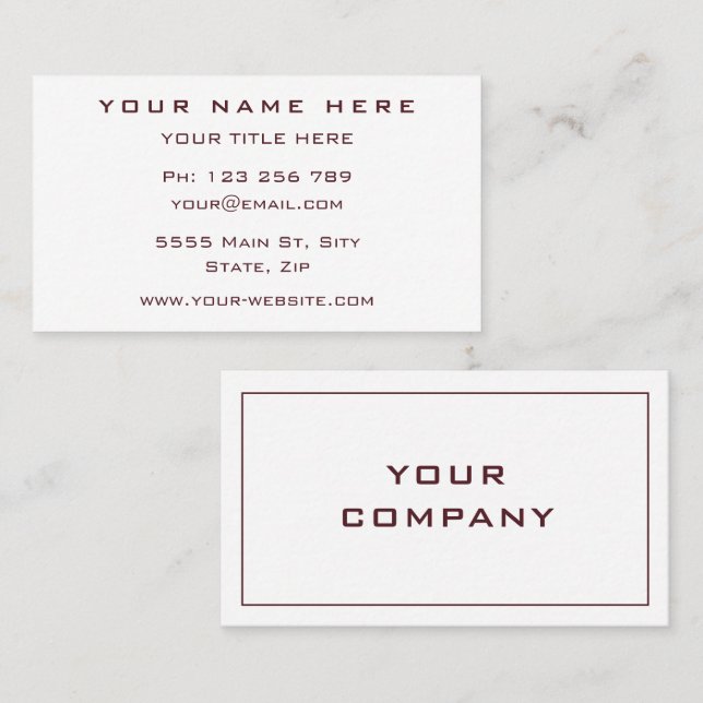 Modern Business Card Custom Colours and Font Your (Front/Back)
