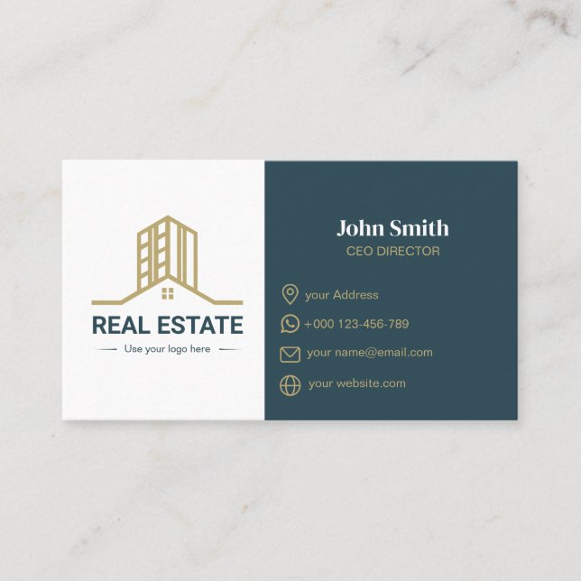 Modern Business Card for REAL ESTATE (Front)