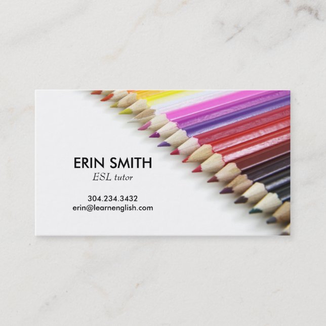 Modern Business Card No. 66 | Pencil Crayons (Front)