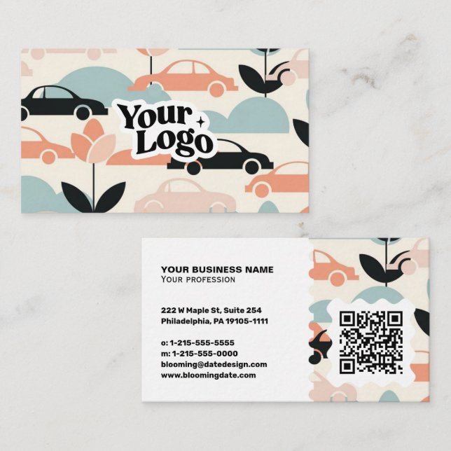 Modern Business Card – Qr code & logo (Front/Back)