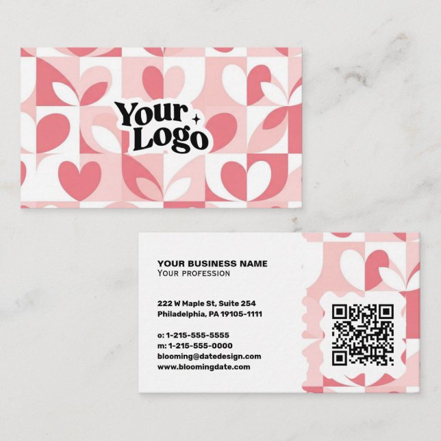 Modern Business Card – Qr code & logo (Front/Back)