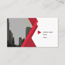 Modern Business Card Red Grey