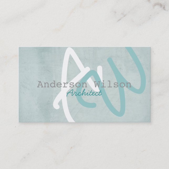 modern business card template in light blue (Front)