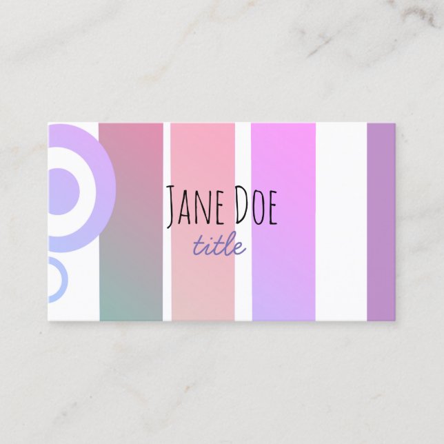 modern business card template purple stripes (Front)