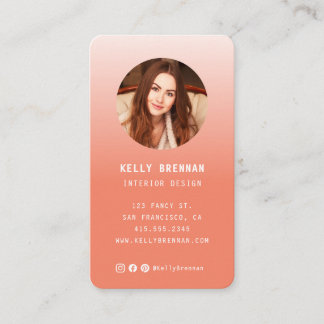 Modern Business Card with Photo and Social Media